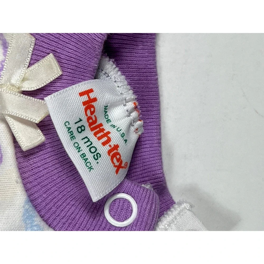 Vintage Health-tex Baby Girls Bubble Romper 18 Months Purple Sea Life‎ Fish USA